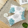 thumbnail image 4 of Throw Pillow Covers Decorative 12 X 20 Inches Pack of 2 Cozy Fleece Two-Tone Blooming Flowers Decorative Cushion Cases for Couch Bed Sofa Farmhouse Decoration Teal Dark Grey, 4 of 6