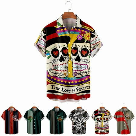 

LANLIN Unisex Youth Collared Button Down Tees Stylish Party Tops For Men Boys