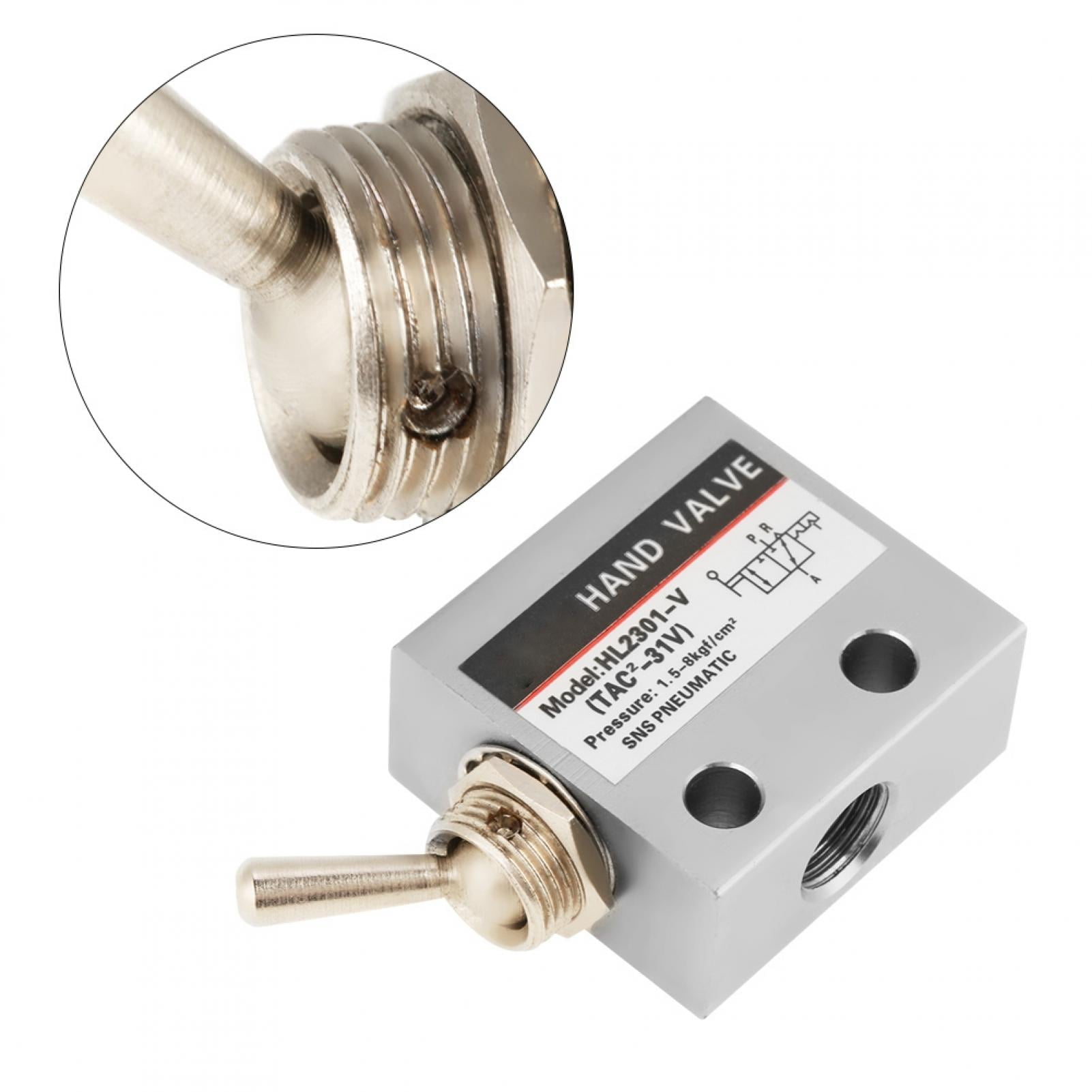 Haofy HL2301 3 Position 2 Port Toggle Switch Pneumatic Mechanical Valve