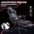 thumbnail image 5 of Heavy Duty PU Leather Gaming Chair for Adults, Black, with Footrest, 400lb Capacity, 360° Swivel, Lumbar Support, Ideal for Home Office & Gaming Room, 5 of 16