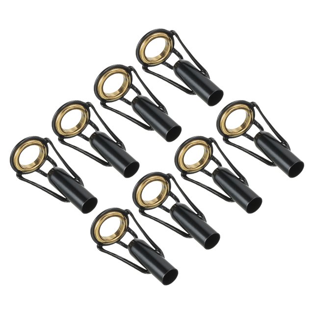 Unique Bargains 5.0mm Stainless Steel Fishing Rod Tip Repair Kit Pole Ring Guide Replacement, Golden 8 Pack