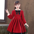 thumbnail image 4 of Primavera otoño estilo niños vestido algodón Color puro moda pequeña fragancia estilo niñas 8 años más, 4 of 4