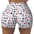 thumbnail image 2 of Haiem Sailing Marine Travel No Front Seam Biker Shorts for Women Yoga Workout Gym Bike Shorts with Tummy Control Moisture-Wicking-Medium, 2 of 9