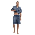 thumbnail image 3 of Men Cotton Pajama Shorts For Men Lightweight Plaid Soft Nightwear Short Sleeves PJS With Pockets, 3 of 5