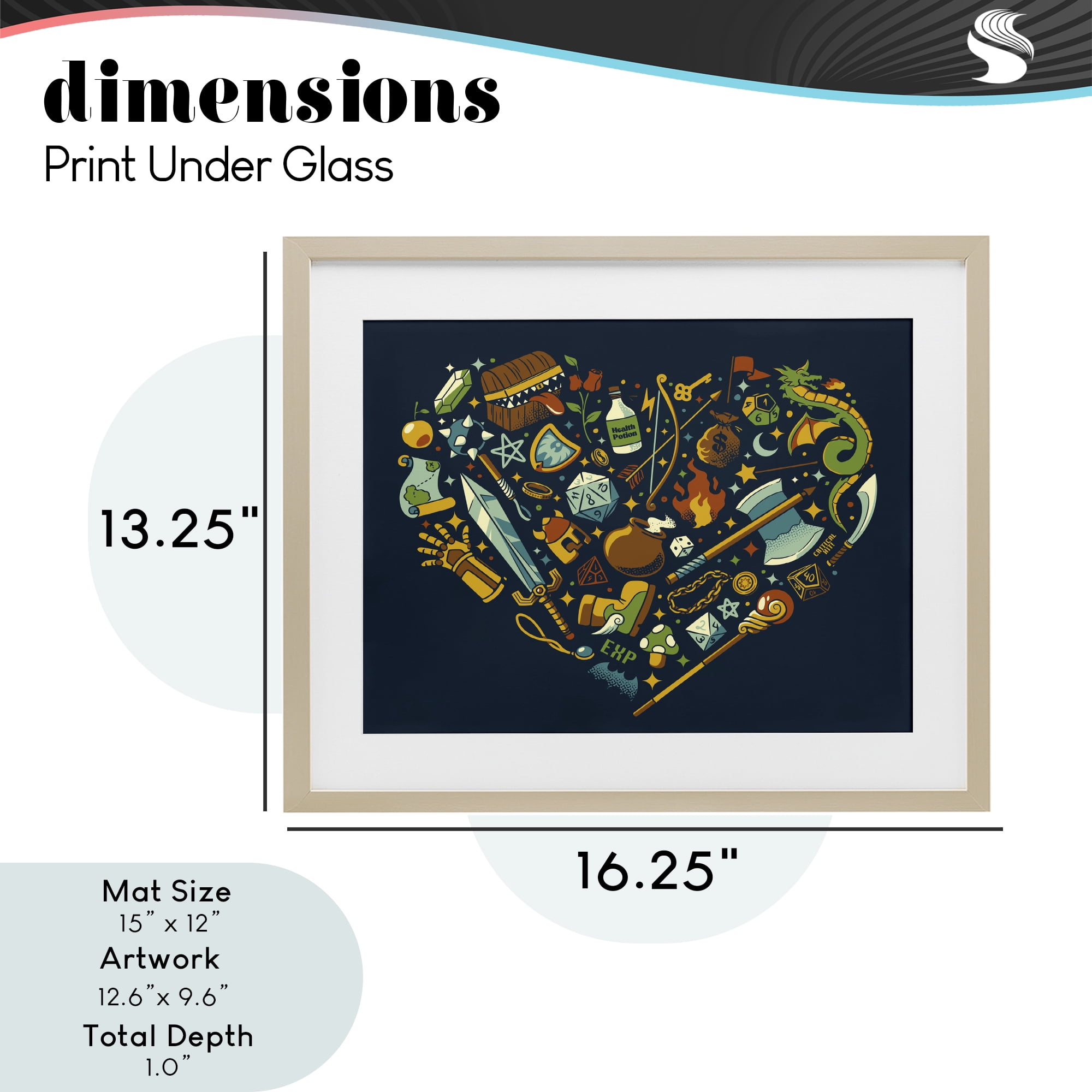 Stupell Industries Board Game RPG Trinkets Birch Framed Print Under Glass, design by Tobe Fonseca