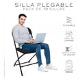 thumbnail image 5 of Pack 10 Pzs Silla Plegable Color Negro Jardin Eventos Nube, 5 of 5