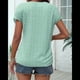 thumbnail image 4 of Blusa de Verano 2025 para Mujer, con Cuello en V, Volantes, Corta, Lunares, Holgada, Tipo Túnica Verde XXL, 4 of 5