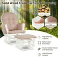 thumbnail image 4 of Gymax Baby Nursery Rocking Chair Glider and Ottoman Cushion Set Wood White Finish with Pink Cushions, 4 of 10
