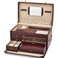 thumbnail image 2 of Fashion Brown Leather Jewelry Case (18 X 12.25) Made In China gp9616, 2 of 5