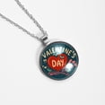 thumbnail image 4 of Valentine's Day Font Glass Circular Pendant Necklace - Women's Jewelry, 4 of 5
