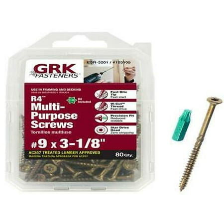 

1PK GRK Fasteners 103105 R4 Countersink Head Multi-Purpose Screws #9 x 3-1/8