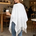 thumbnail image 7 of Hilenly Shawls for Women Fringe Poncho Cape Crochet Cardigans Hollow Out Knitted Shawl Wrap, 7 of 7