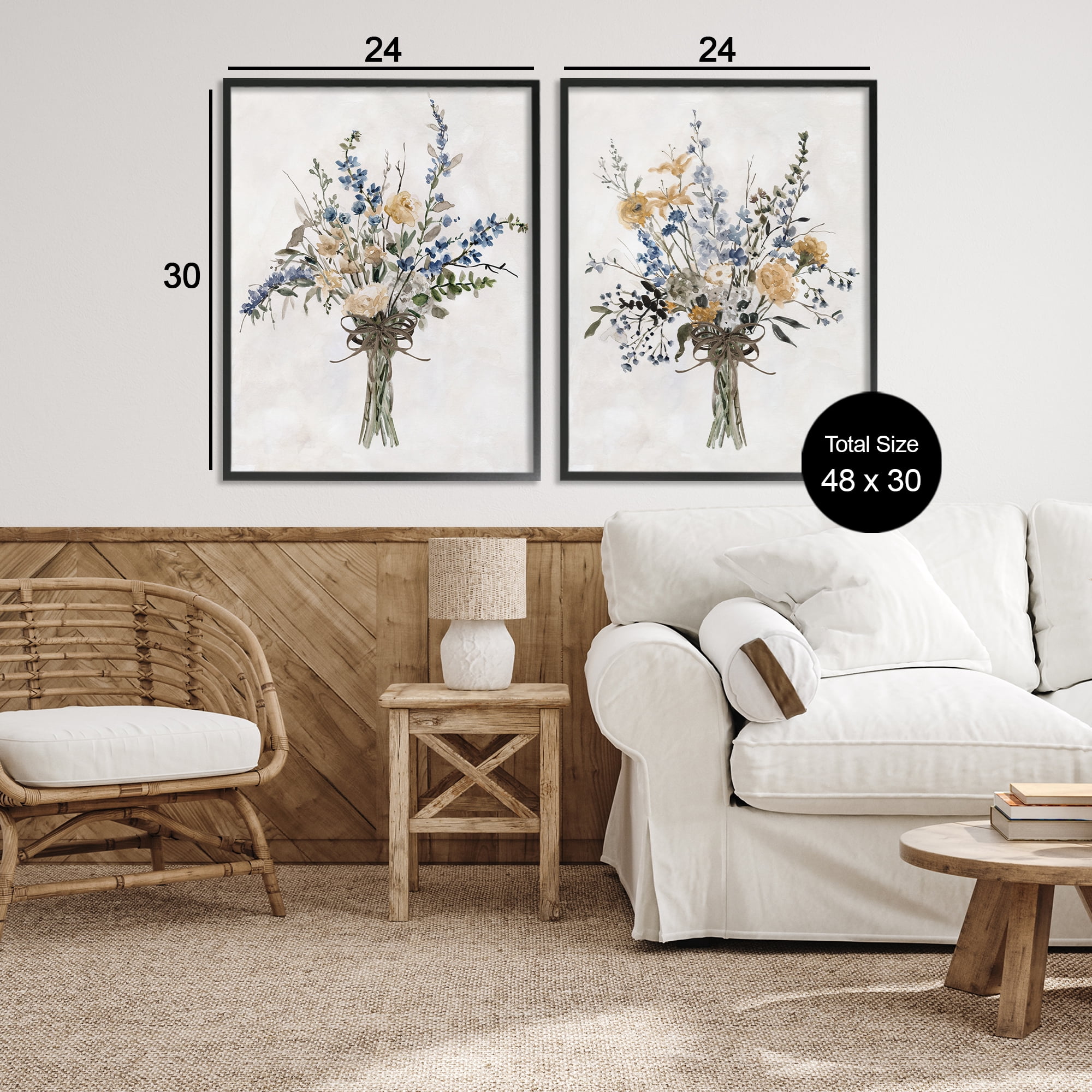Stupell Industries Bushels of Herbs 2 Piece Black Framed Giclee Art Set, design by Carol Robinson
