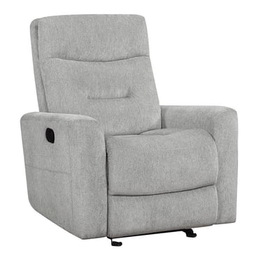 Lexicon Varlet Fabric Push-Back Recliner Chair - Beige Textured Upholstery, Wood Frame, 300 Lb Weight Capacity