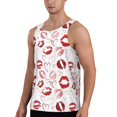 thumbnail image 2 of Fotbe Red Lips Pattern Men's Quick Dry Workout Tank Top Gym Muscle Tee Fitness Bodybuilding Sleeveless T Shirt Breathable Workout Shirt-, 2 of 9