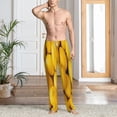 thumbnail image 5 of Uemuo Ripe Yellow Lemon Pattern Men's Wide Leg Palazzo Lounge Pants with Pockets Light Weight Loose Comfy Casual Pajama Pants-Small, 5 of 9