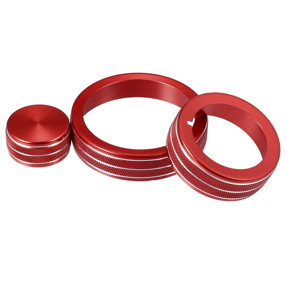 Unique Bargains Center Console Multimedia Control Button Cover for Alfa Romeo Giulia Stelvio 2017-2019 Red (Set of 3)