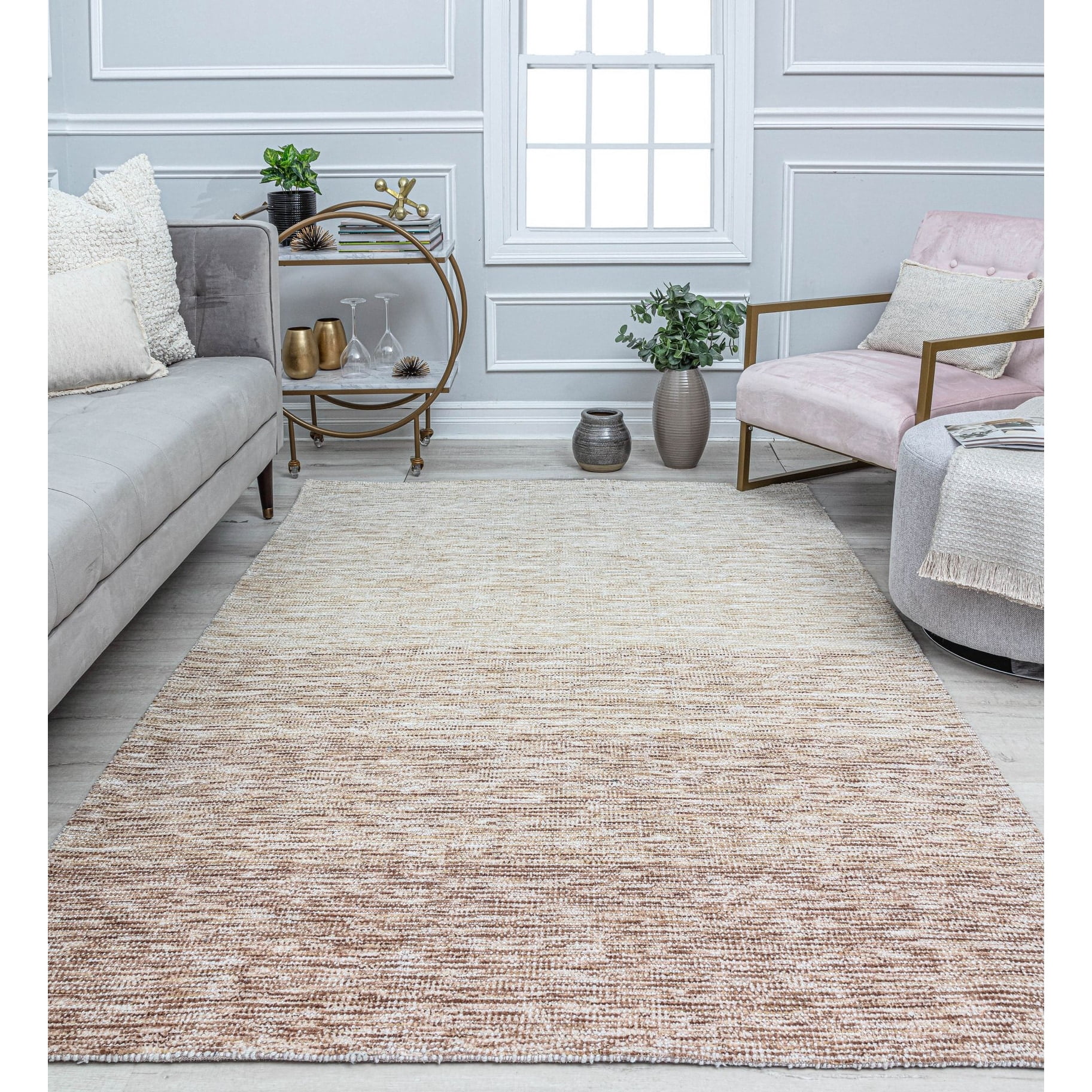 Rugs America RW10E Taupe Solid Bohemian Brown Area Rug, 8'0"x10'0" Ideal for Living Room, Bedroom, Dining Room and More