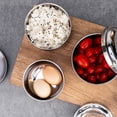 thumbnail image 4 of 1PC Stainless Steel Rice Bowl with Lid Creative Double Layer Rice Bowl Household Kids Rice Container Stylish Round Utensils Bowl for Home Office Use with Word Style Silver Size 1, 4 of 8