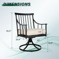thumbnail image 6 of Sophia & William 4Pcs Swivel Patio Dining Chairs Outdoor Metal Armchairs with Cushions- Black & Beige, 6 of 6
