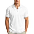 thumbnail image 3 of IhhxPro Men's V-Neck Collared Shirt Stretchable Contrast Stripe Tee Casual Golf Workout Athletic Slim Fit Breathable Short Sleeve M-3XL, 3 of 9