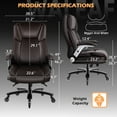 thumbnail image 3 of Waleaf Big and Tall Executive Office Chair with Flip-up & Adjustable Arms-Adjustable Lumbar Support,Heavy Duty High Back Computer Chair for Adults, 3 of 7