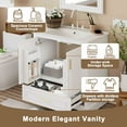 thumbnail image 4 of viswild 30" Bathroom Vanity with Ceramic Sink, Soft Close Doors, Freestanding Storage Cabinet, Solid Wood Frame, 1 Drawer & 2 Shelves, White, 4 of 14