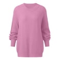 thumbnail image 3 of Womens Cable Knit Sweater Long Sleeve Round Neck Comfortable Loose Fit Top, 3 of 9