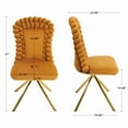 thumbnail image 2 of Aukfa Velvet Dining Chairs Set of 2, 360° Swivel Upholstered Accent Chairs for Bedroom/Living Room,Orange, 2 of 8