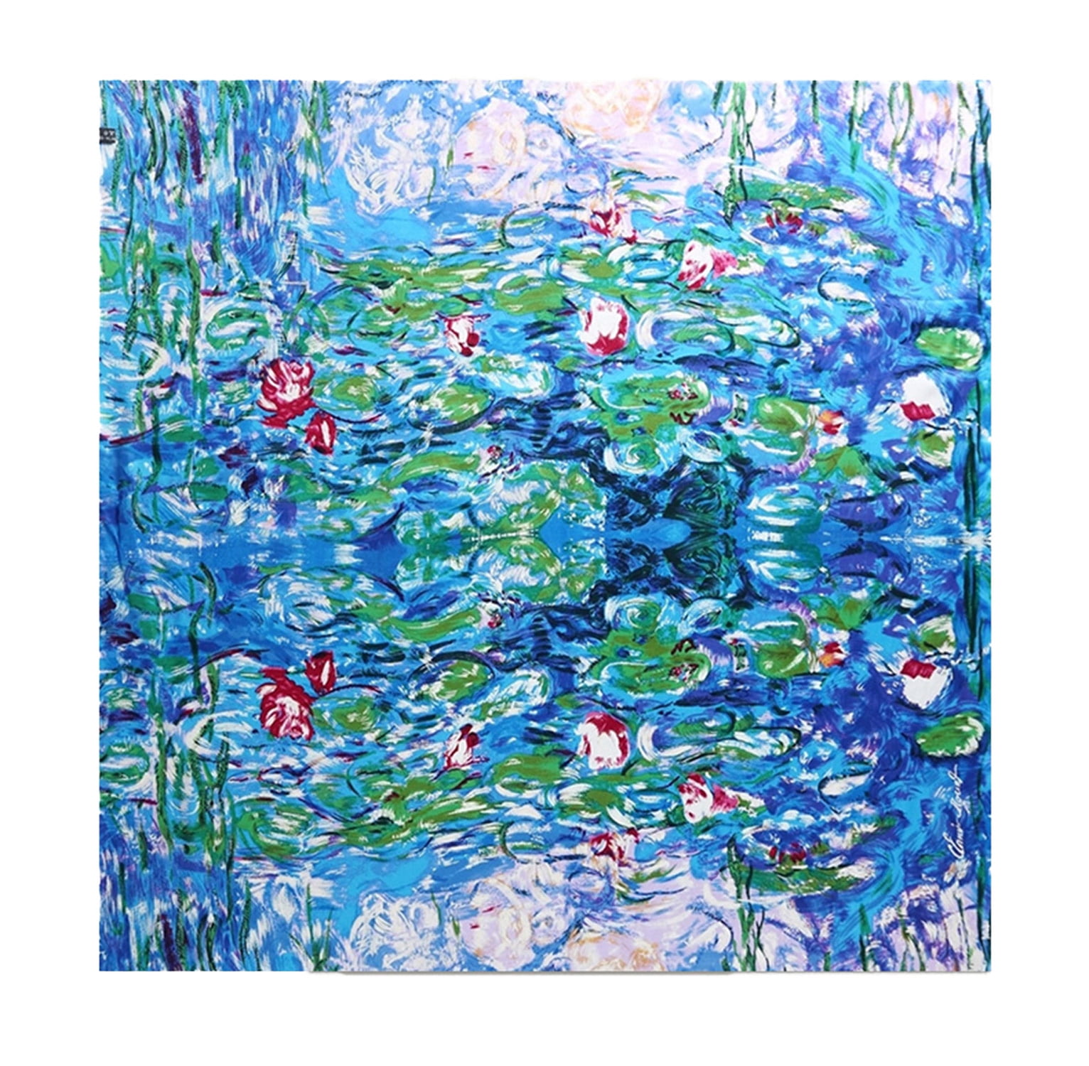 Oblong 100% Charmeuse Silk Scarf Wrap Art Claude Monet's "Impression Sunrise" 