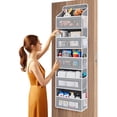 thumbnail image 5 of NUBILY Over-the-Door Hanging Storage Organizer – 5 Shelf Mesh Rack with Clear Pockets, Space Saving for Bedroom Bathroom Closet, Grey, 5 of 9