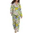 thumbnail image 2 of Fantaslook Womens Pajama Sets Button Down 2 Piece Pjs Long Sleeve Loose Floral Sleepwear with Pockets, 2 of 10