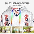 thumbnail image 4 of Lsque Sea Horse And Corals1 Pattern Casual Women's Hoodie,Hooded Sweatshirt with Kangaroo Pocket,Pullover Hoodie with Eye-catching Drawstrings-Medium, 4 of 7