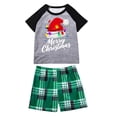 thumbnail image 2 of Lutiedan Family Matching Christmas Pajamas Short Sleeve Tops and Plaid Shorts Loungewear Xmas Print Pjs Sets S-XXL,Gray1, 2 of 6