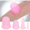 thumbnail image 2 of Premium silicone cupping glasses | 4 pieces for face, neckline & body | Ideal against orange peel skin & cellulite-Pink, 2 of 4
