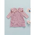 thumbnail image 3 of xiaxaixu Infant Girls Solid Color Long Sleeve Ruffle Romper + Suspender Skirt, 3 of 9