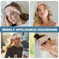 thumbnail image 6 of Jiueut Colorful Flower Nurse Button Headband Nurse Headbands for Women with Buttons Headbands for Nurses with Buttons for Mask 4 Piece Wide Headbands for Girls Non Slip, 6 of 7