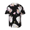thumbnail image 6 of PAYOHTO Cute Baby Cat Caticorn Pattern Mens Hawaiian Casual Short-sleeved Shirt Tropical Summer Beach Button Down Shirts, 6 of 7