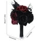 thumbnail image 3 of Ramo de Flores de Calavera Gótica de Halloween | Arreglo floral romántico oscuro de tela negra y roja | Centro de mesa principal | Decoración del Día de los Muertos | 1 Pc | 24x18x18 cm, 3 of 6