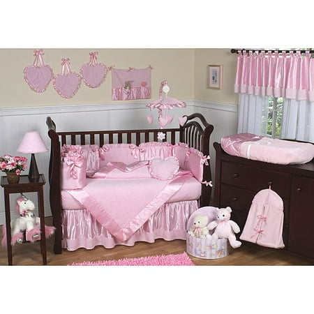 Sweet Jojo Designs Pink Chenille 9 Piece Crib Bedding Set
