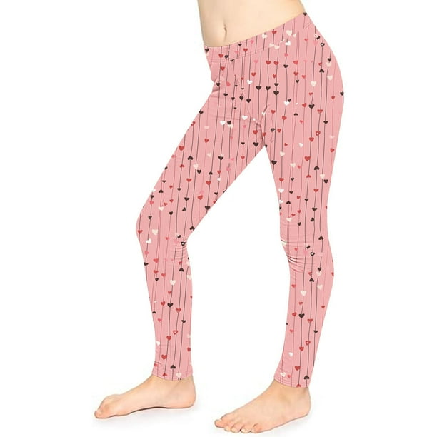 Odeerbi 3-8 Años Niñas Leggings Día de San Valentín Mallas Elásticas Pantalones de Verano Cintura Alta Panty Suave