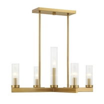 Warm Brass Five Light Chandelier from the Carina Collection