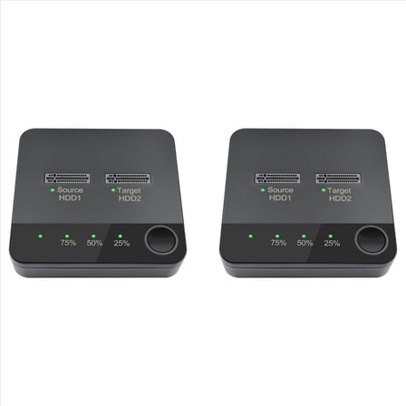 Rollbacks & More 2X M.2 Duplicator Dual Bay SSD Enclosure External Hard Disk Docking Station with Clone for M2 HDD