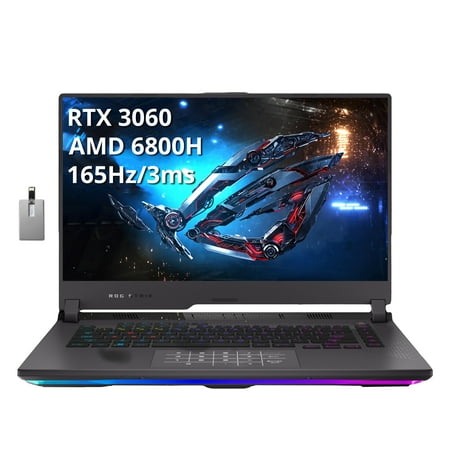 ASUS ROG Strix G15 15.6" 165Hz WQHD Gaming Laptop, AMD Ryzen7 6800H, NVIDIA GeForce RTX 3060, 32GB DDR5 RAM, 1TB SSD, RGB KB, Thermal Grizzly Cooling, VR-Ready, Gray, Win 11 Pro, 32GB USB Card