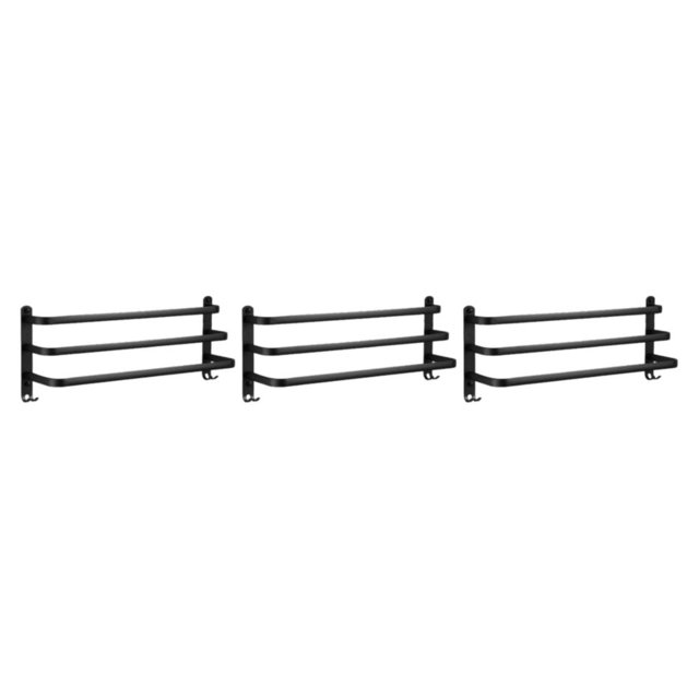 Youkk Rustproof Towel Bar Shower Towel Rack Kitchen Bathroom 3 Layer 30cm Regular 3Set