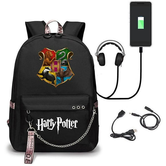 Harry potter backpack usb charging school bag oxford cloth boy's backpack