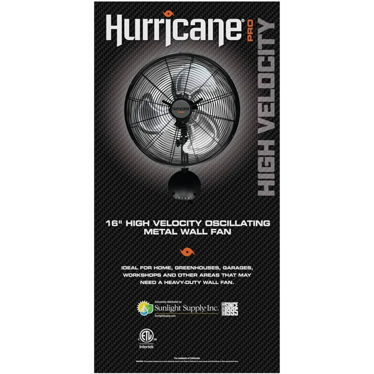 Hurricane Pro 16 Inch High Velocity Oscillating Metal Wall Mount