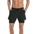 thumbnail image 3 of LRD Men's Workout Shorts with Compression Liner 5 Inch Inseam Black / Black L, 3 of 6