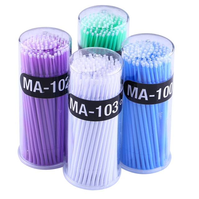 Micro cepillos hisopos palitos de hisopo micro hisopos hisopo de pestañas 100 piezas Micro cepillo de extensión de pestañas desechable Aplicadores individuales Cepillo de rímel ANGGREK Otros
