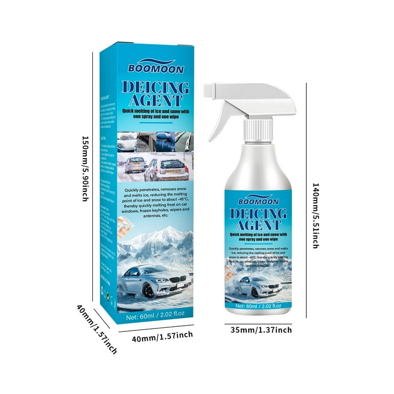 KQJQS Car Windshield Deicer Spray - 60ML Fast-Acting Ice Remover